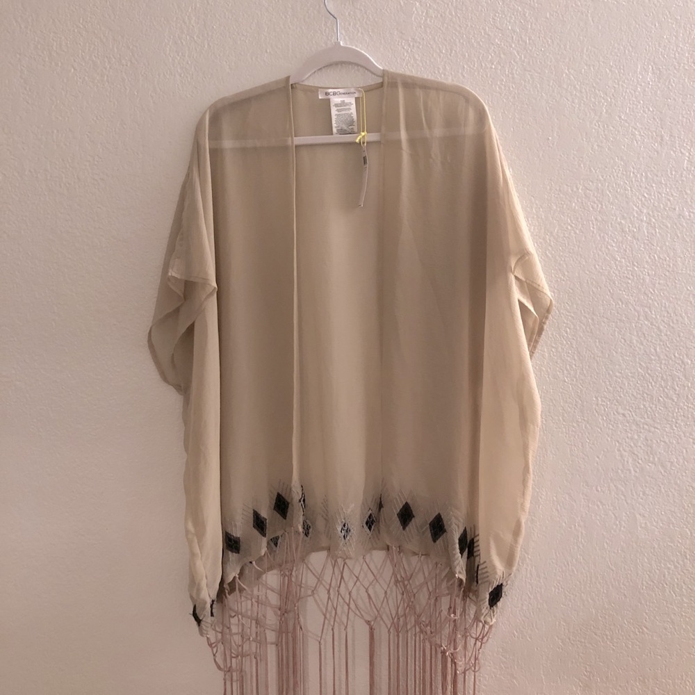 BCBG Shawl with tassels